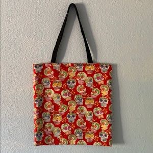 SKULL Dia De Los Muertos Red Tote Bag
